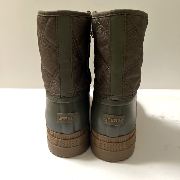 green sperry duck boots